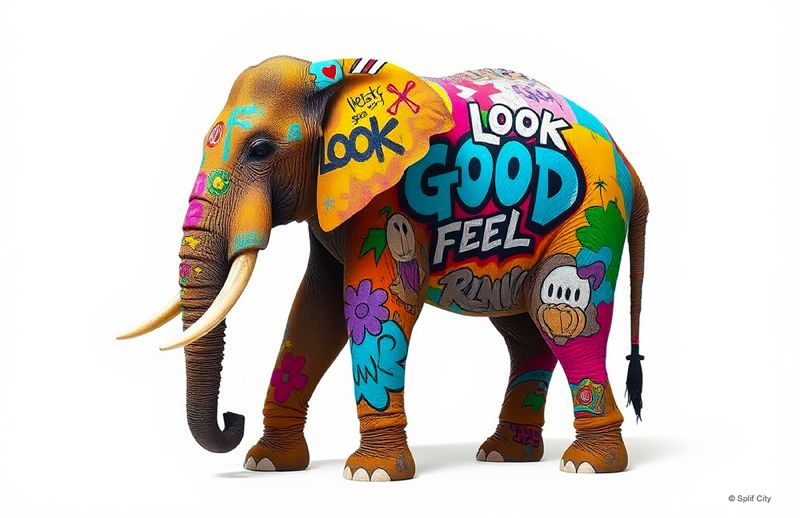 SC Graffiti Elephant 3 color print