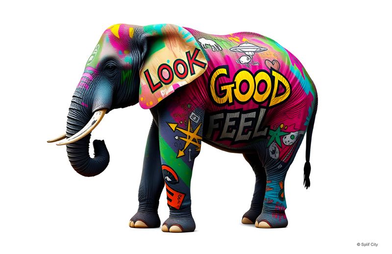 SC Graffiti Elephant 4 color print