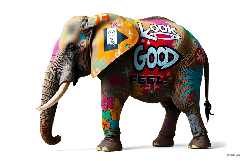 SC Graffiti Elephant 8 color print