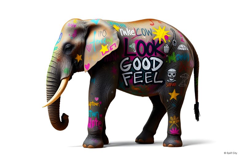 SC Graffiti Elephant 5 color print