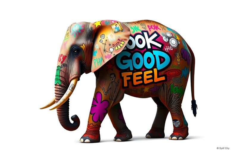 SC Graffiti Elephant 9 color print