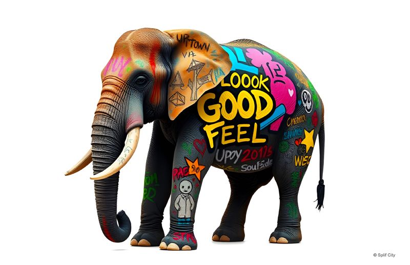 SC Graffiti Elephant 7 color print