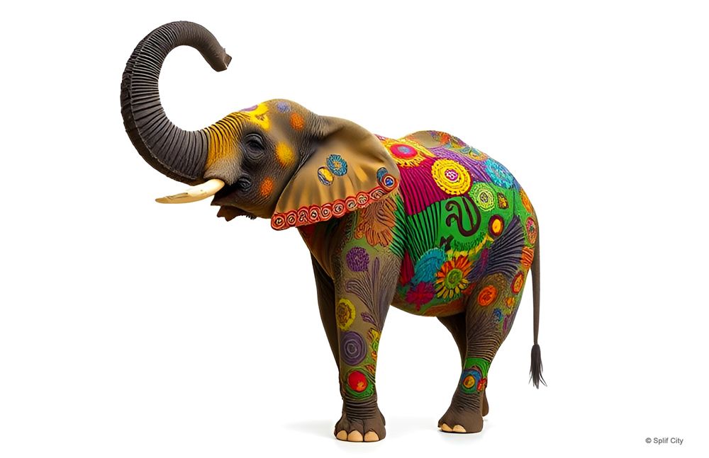 SC Floral Elephant color print 5