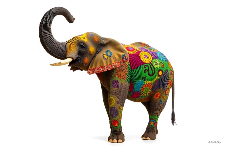 SC Floral Elephant color print 5