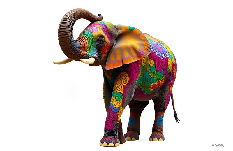 SC Floral Elephant color print 3