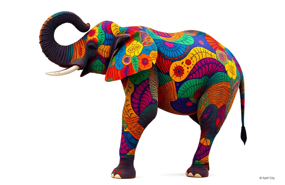 SC Floral Elephant color print 2