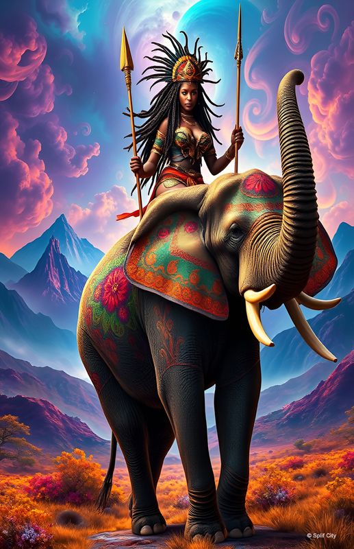 SC Elephant Rider 27 print