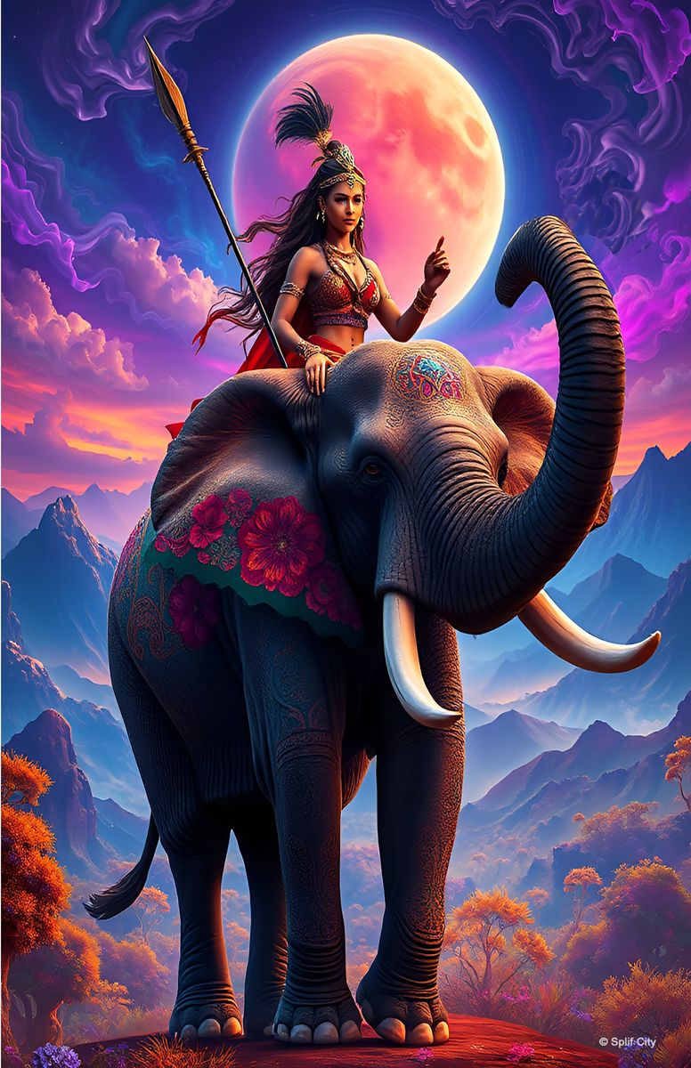 SC Elephant Rider 25 print