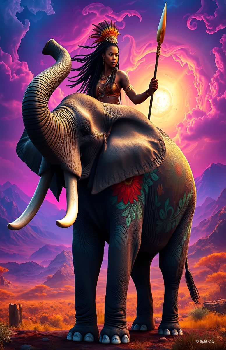 SC Elephant Rider 28 print