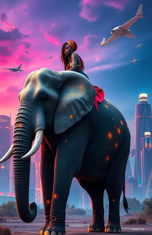 SC Elephant Rider 16 print