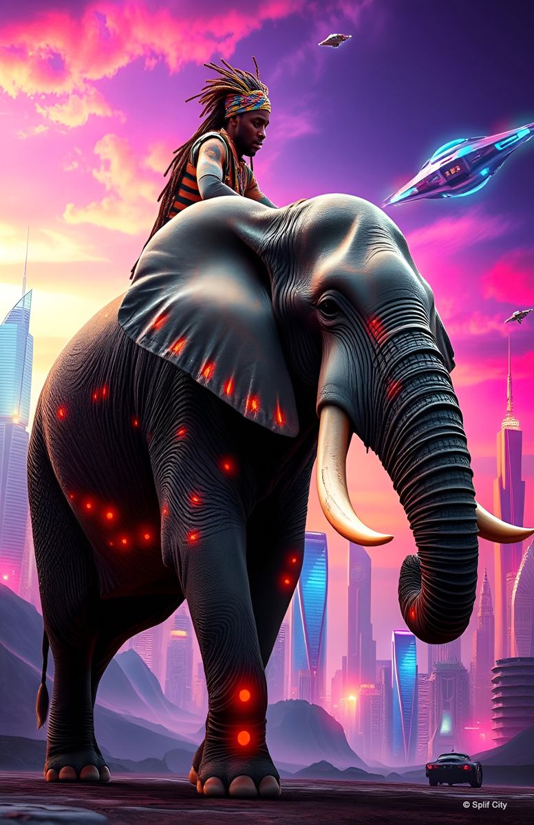 SC Elephant Rider 6 print