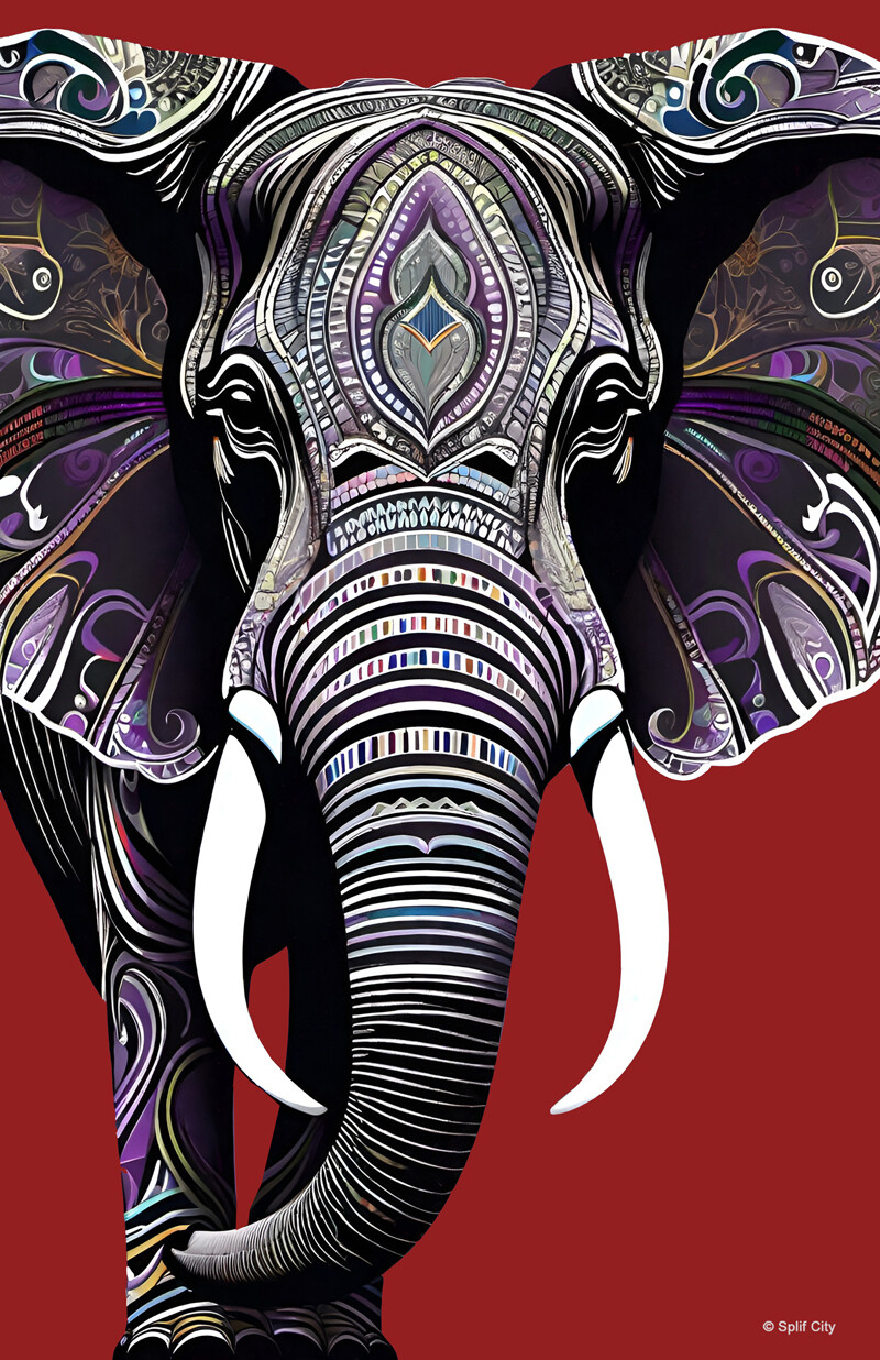 SC Trippy Elephant 2 color print