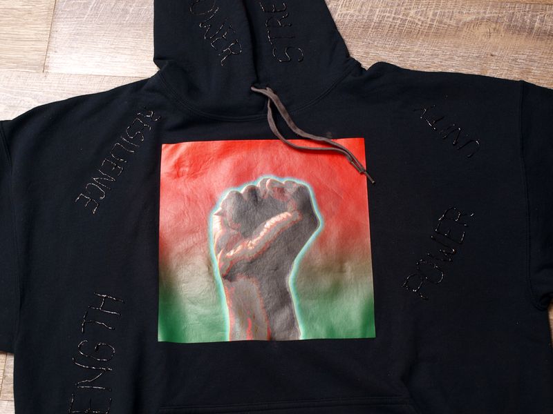 1ofKind Power Fist Hoodie -- (Contact AYO BOUTIQUE to place order!)