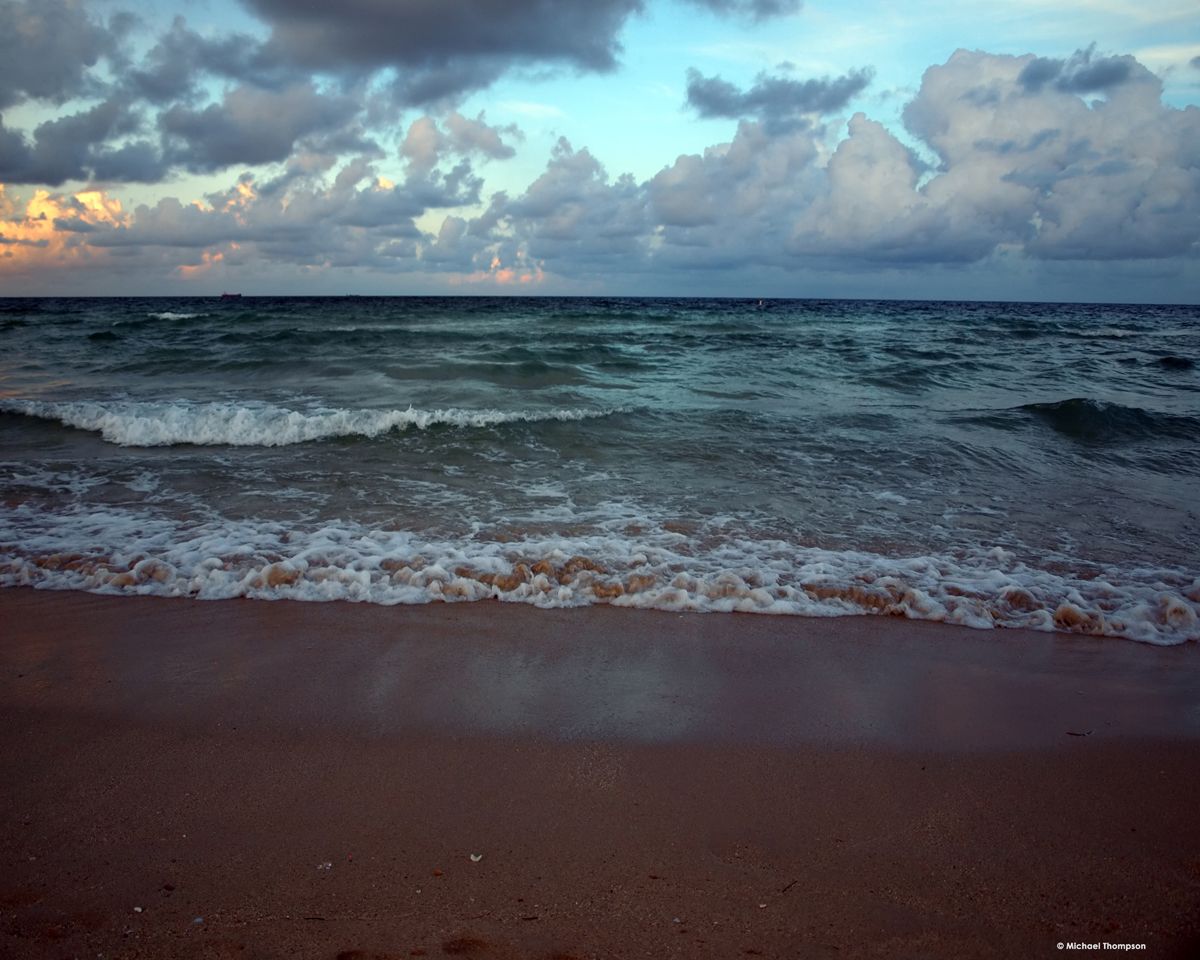 South Beach Surf at Dusk photographic canvas wrapped print 18x24
