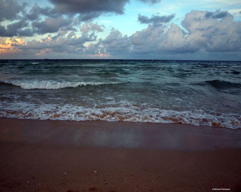 South Beach Surf at Dusk photographic canvas wrapped print 18x24