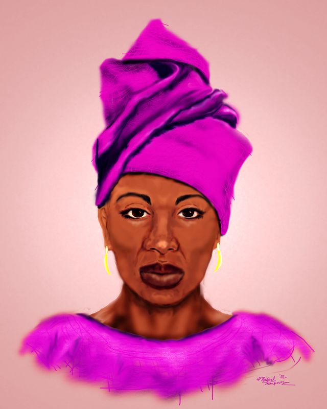 African Queen digital Painting canvas wrapped print 18x24