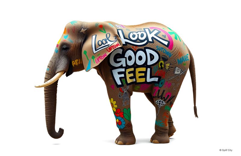 SC Graffiti Elephant 1 color print