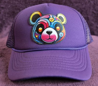 Trippy Bear Distressed Patch - Foam Trucker cap
