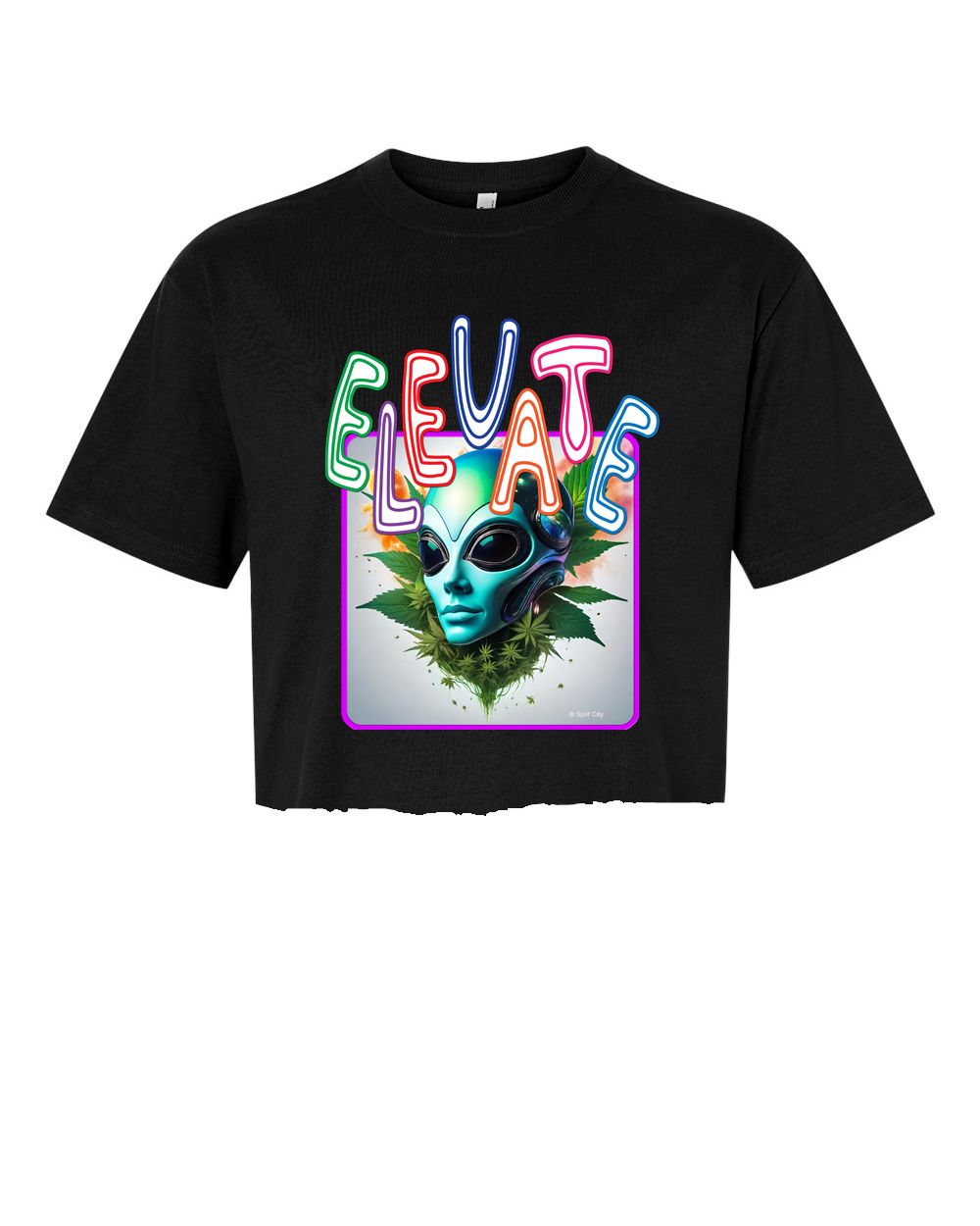 ET 12 Elevate Premium cropped graphic tee, color: black