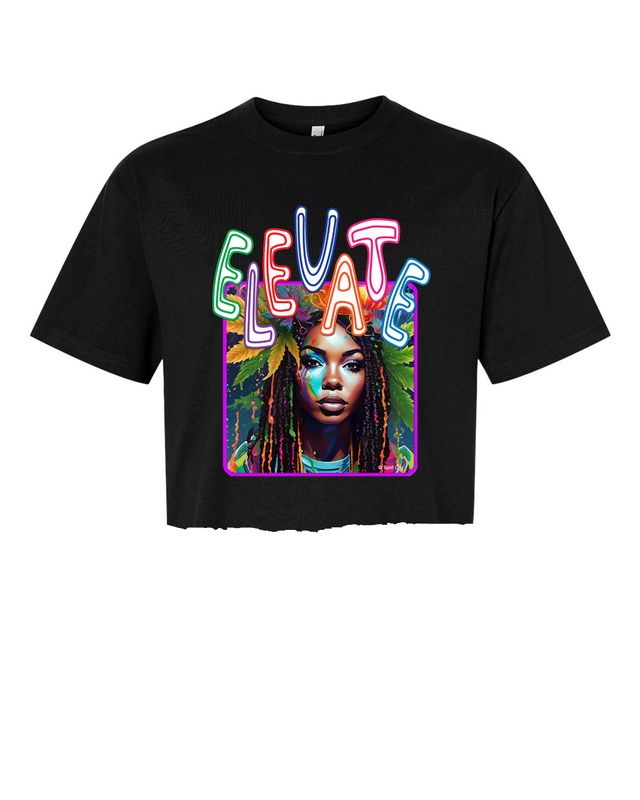 Cannabis Queen Elevate Premium cropped graphic tee