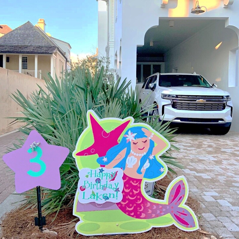 Mermaid Yard Sign Rental