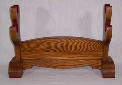 Table-top Natural Wood Double Sword Display