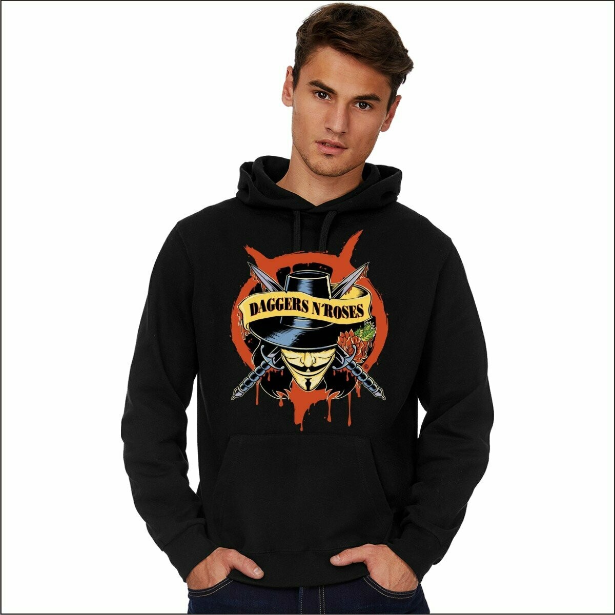Felpa Unisex "Daggers n'Roses", CAPPUCCIO E TASCONI: SI