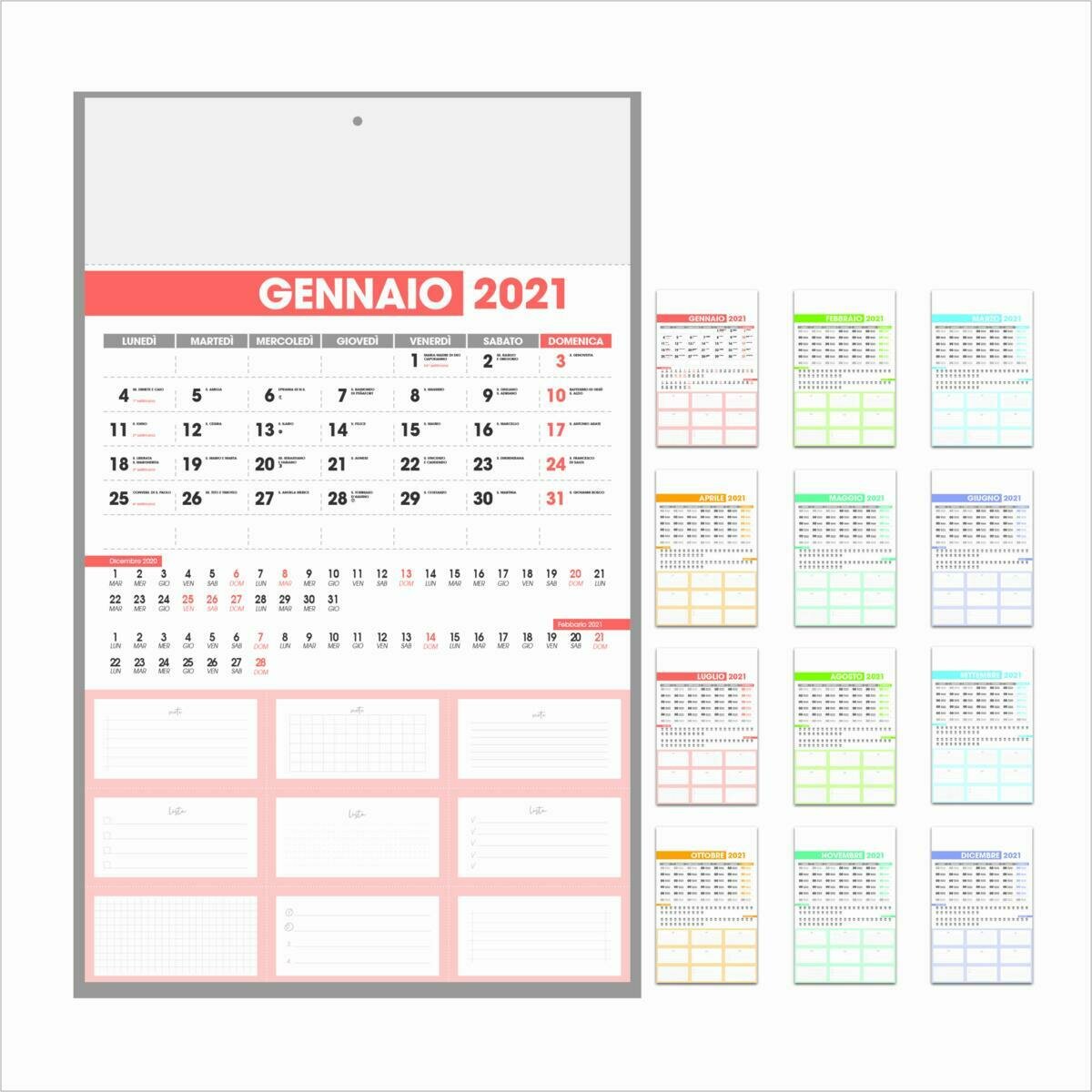 Calendario mensile OLANDESE ORGANIZER 12 fogli