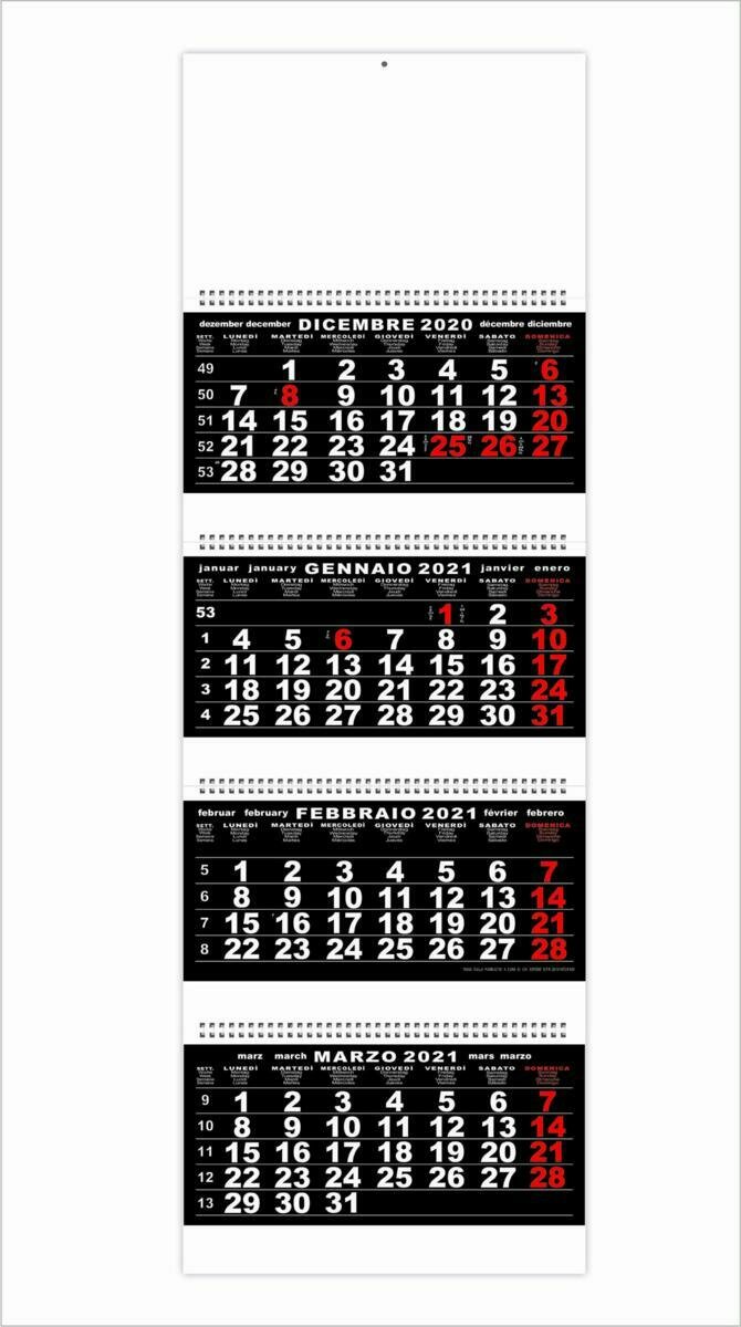 Calendario quadrittico BLACK 12 fogli