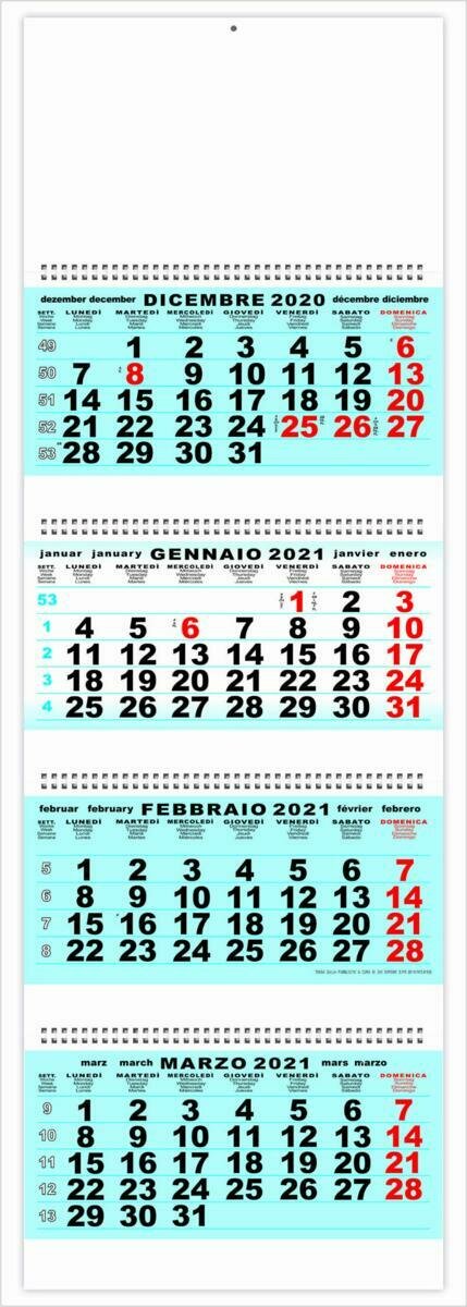 Calendario quadrittico 4 SPIRALI