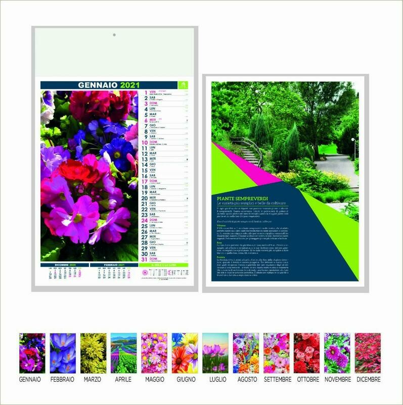 Calendario FIORI mensile 12 fogli