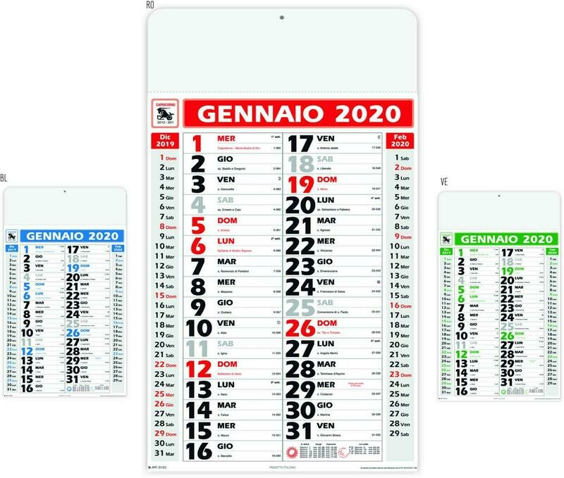 Calendario mensile OLANDESE GIGANTE 12 fogli