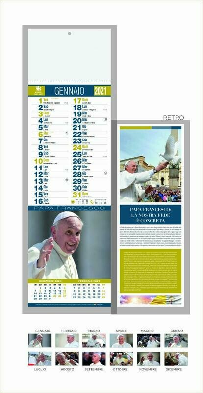 Calendario mensile silhouette PAPA FRANCESCO