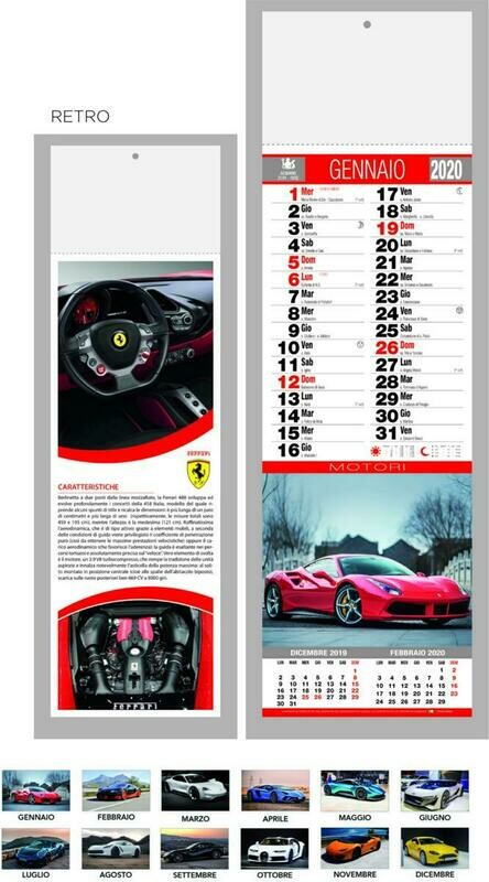 Calendario mensile silhouette MOTORI
