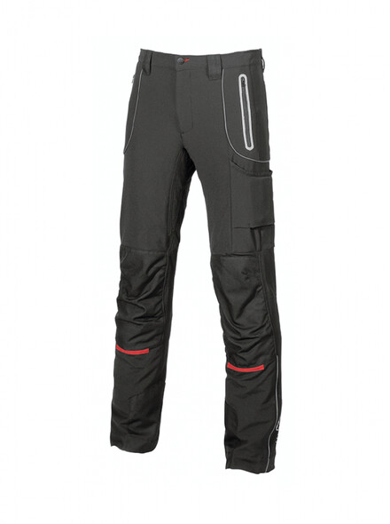 U-POWER PANTALONE da LAVORO in TESSUTO SOFT SHELL modello PIT – SY008BC – Idrorepellente – Inserti Anti-abrasione – Tasche Anteriori con Zip
