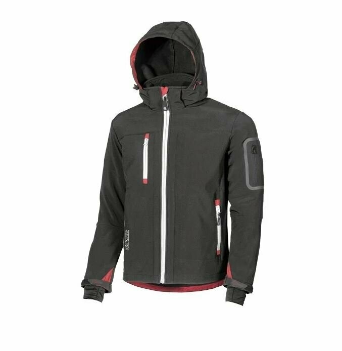 U-POWER GIACCA SOFT SHELL METROPOLIS BLACK CARBON CON CAPPUCCIO STACCABILE DW024BC U-POWER GIACCA SOFT SHELL METROPOLIS BLACK CARBON CON CAPPUCCIO STACCABILE DW024BC