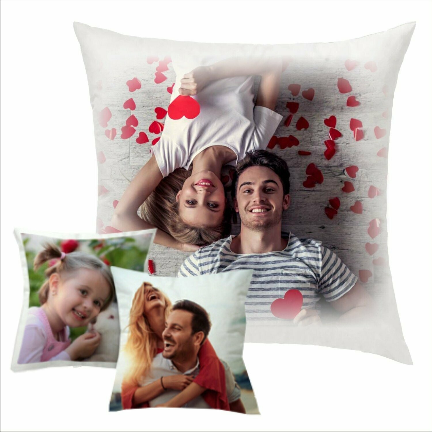Cuscino PERSONALIZZATO CON FOTO E TESTO, GRAFICA PERSONALIZZAZIONE: STAMPA 1 FOTO QUADRATA GRANDE