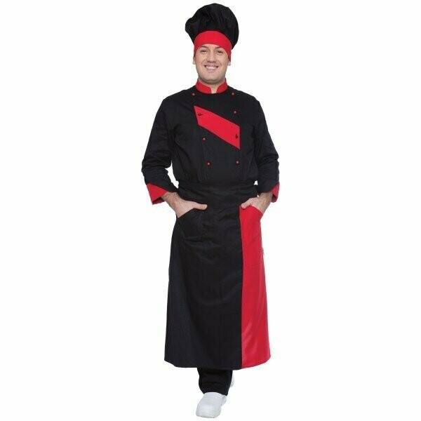 L204 0805 Grembiule nero lungo