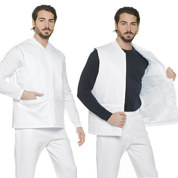 Gilet UInisex bianco foderato HACCP