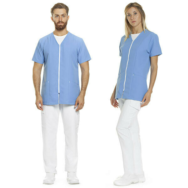Casacca zip unisex celeste