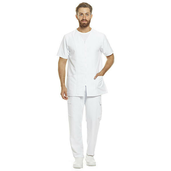 Casacca zip unisex bianca