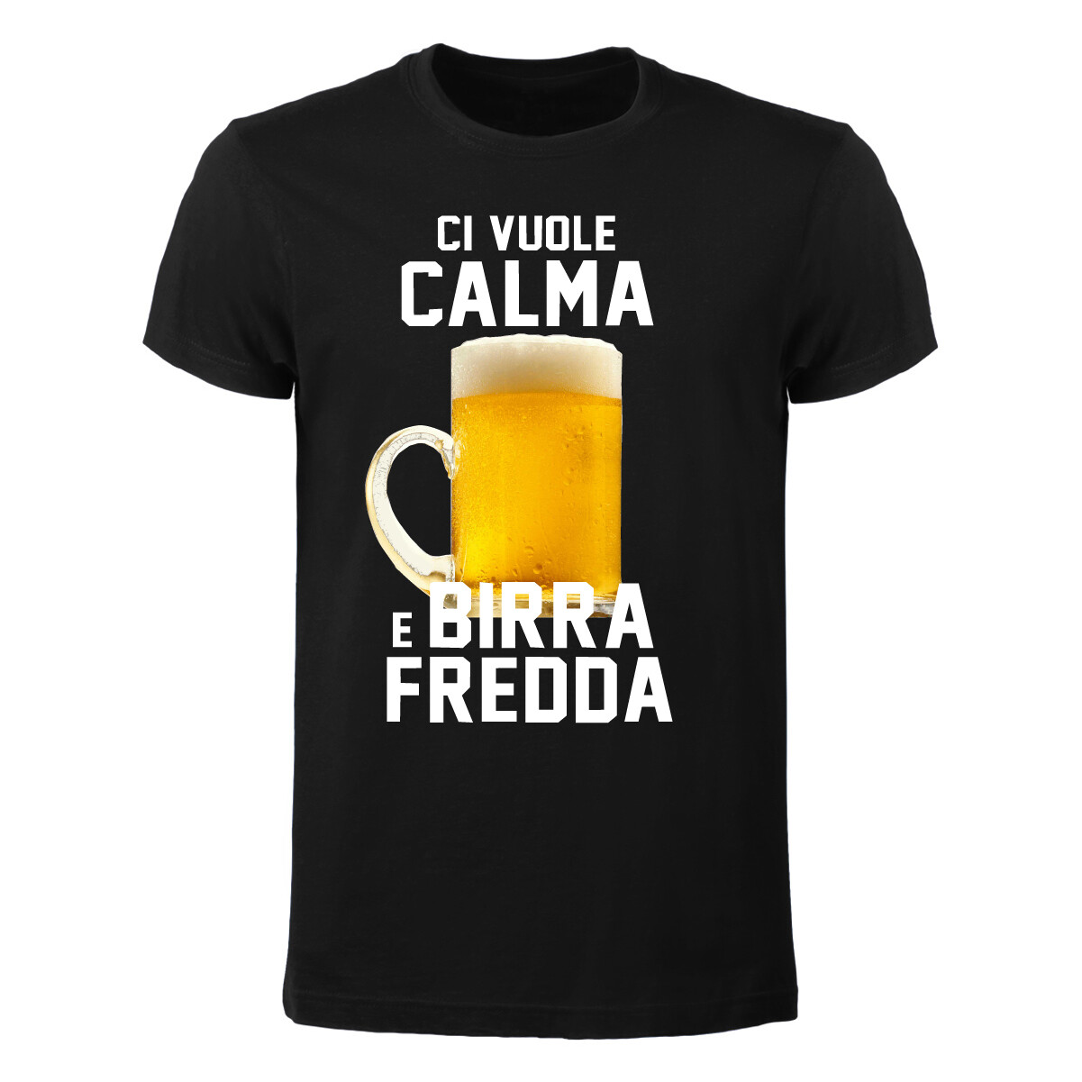 T-shirt Uomo - Ci vuole calma e birra fredda
