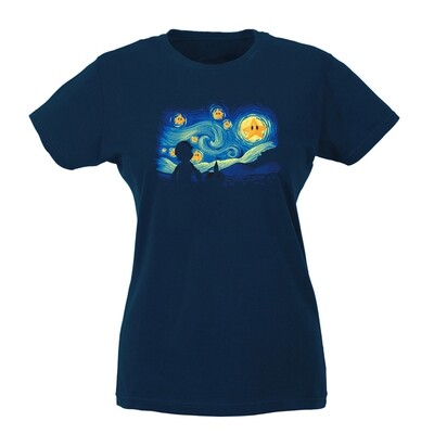 T-shirt Donna - Super Mario Notte stellata