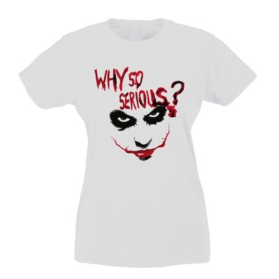 T-shirt Donna - joker - why so serious? bianco
