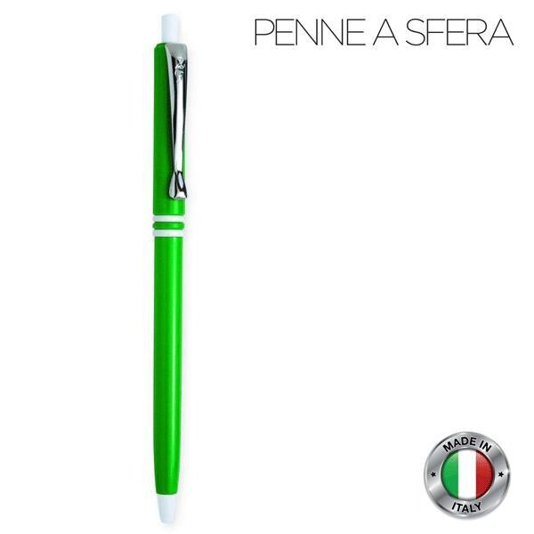 Penna sfera in plastica e clip metallo Made in Italy (Prezzo singolo  1.21€)