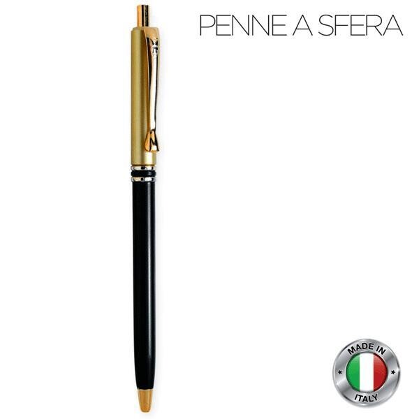Penna sfera in plastica e clip metallo Made in Italy (Prezzo singolo 2.03€)