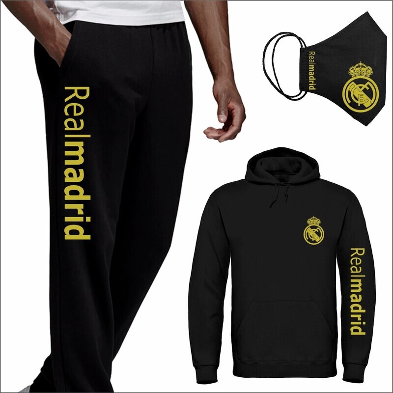 Tuta Personalizzata REAL MADRID Felpa + Mascherina + Pantalone Tuta Personalizzata REAL MADRID Felpa + Mascherina + Pantalone