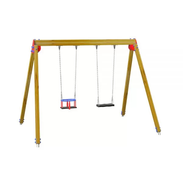 Altalena Astrid con 1 sedile piano + 1 sedile a gabbia