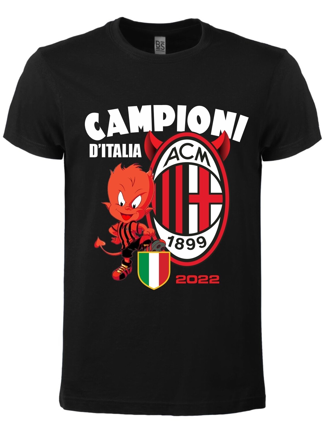T-shirt - SCUDETTO MILAN 2022, COLORE: NERO GRAFICA 1