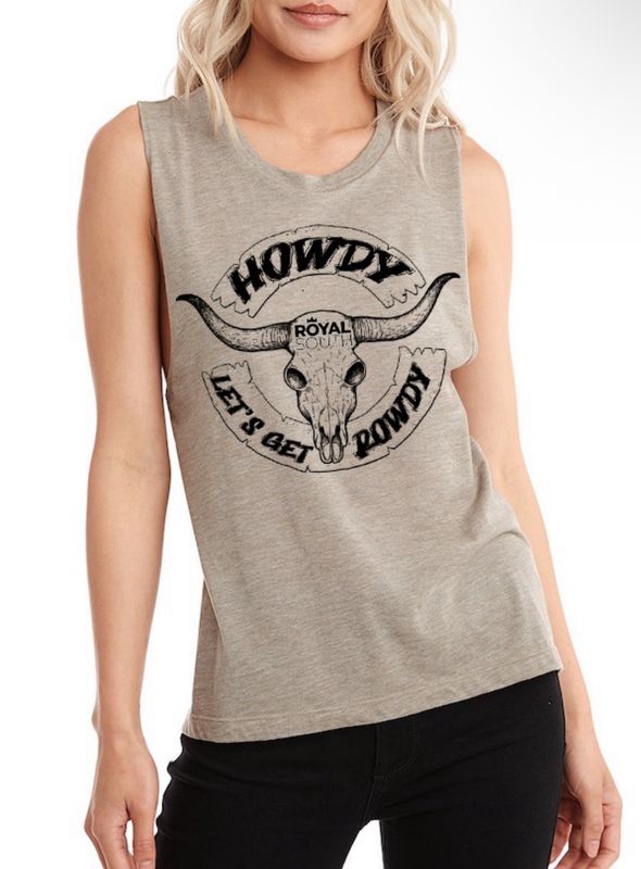 Howdy Let&#39;s Get Rowdy Ladies Tank Top